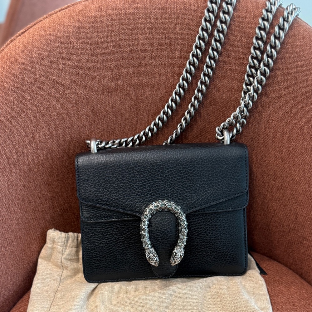 Calfskin Super Mini Dionysus Shoulder Bag Black